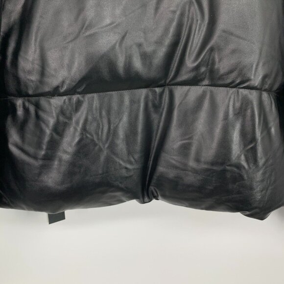 BlankNYC Puffer Jacket Reversible Black Snake Faux Leather - Picture 15 of 16